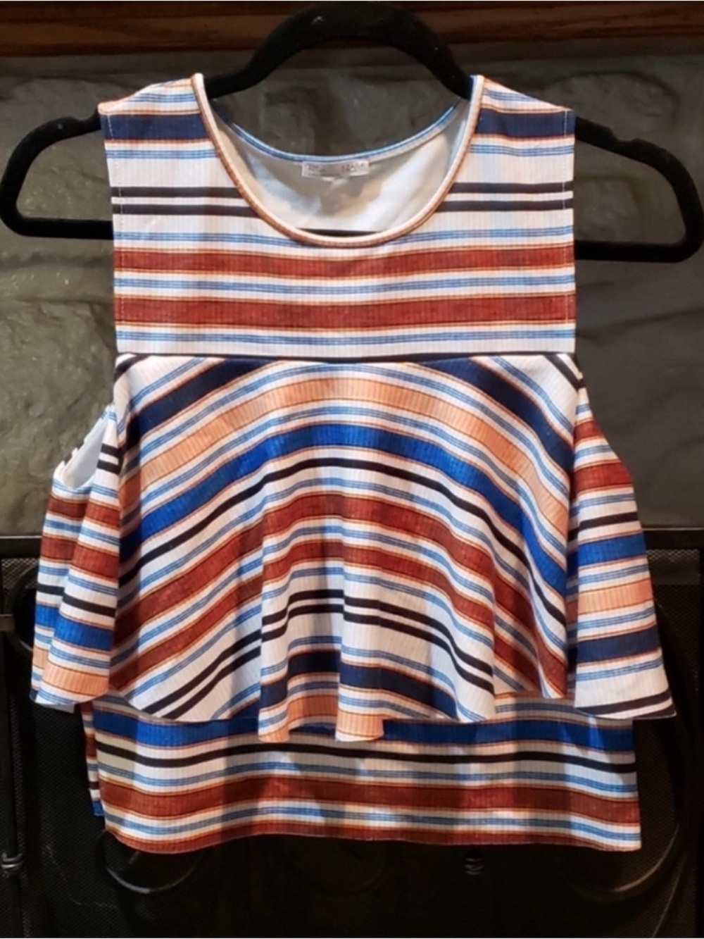Zara RARE | B | W Collection Striped Ruffle Tank Top Drape Front - Picture 2 of 11